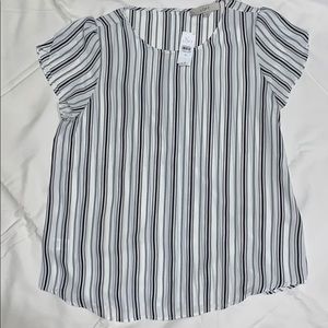 Loft black & white stripe blouse